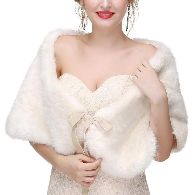 Stole Wedding Shawl - 652F Sophisticated Faux Furs Stoles Scarf