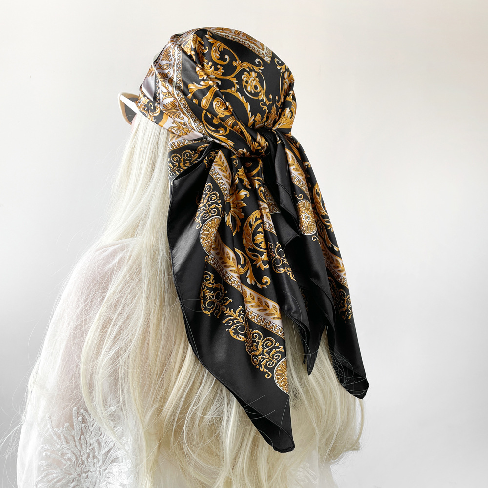 Silk Shawl Satin Square Scarf  - Head Wrap Turban recension och pris