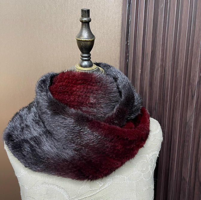 Ombre Color Genuine Mink Fur S - Infinity Scarf Knit recension och pris