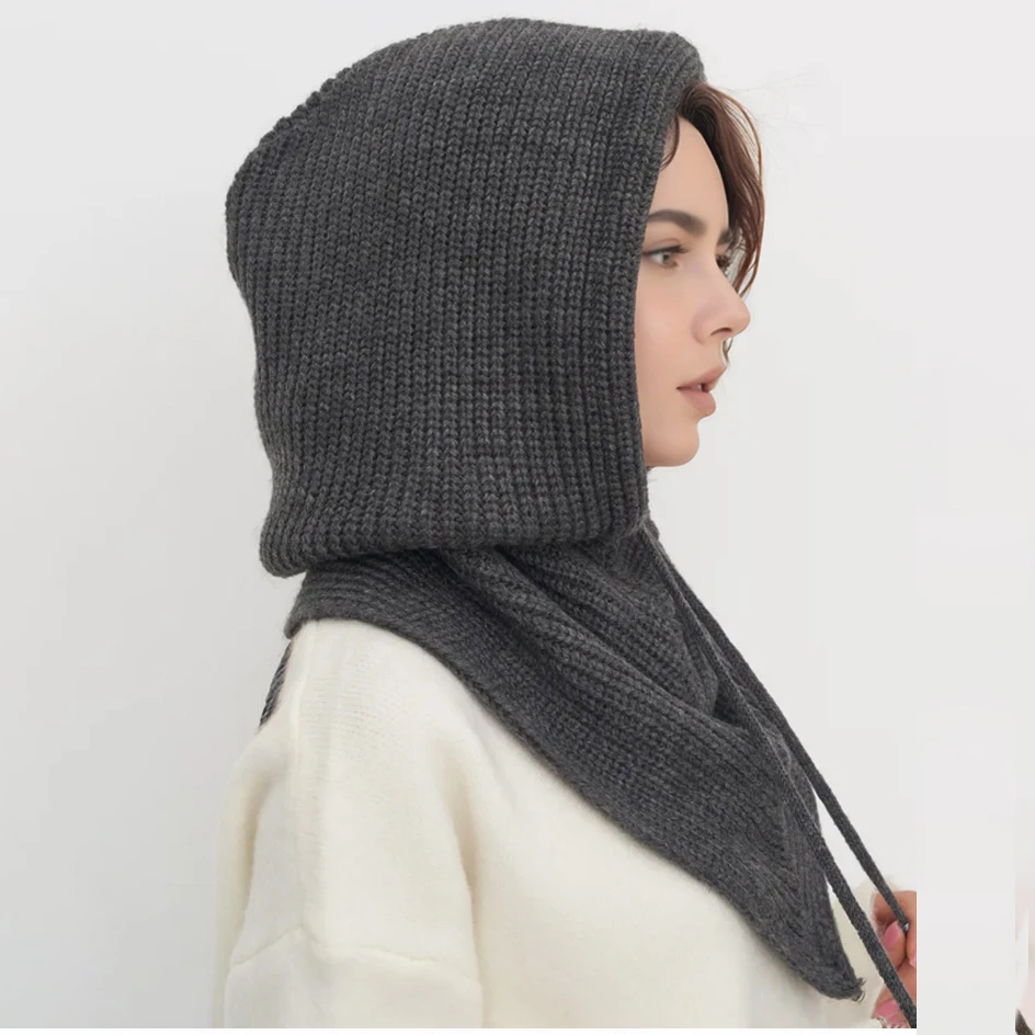 Women's Knitted Beanie Hat wit - Infinity Scarf Knit recension och pris