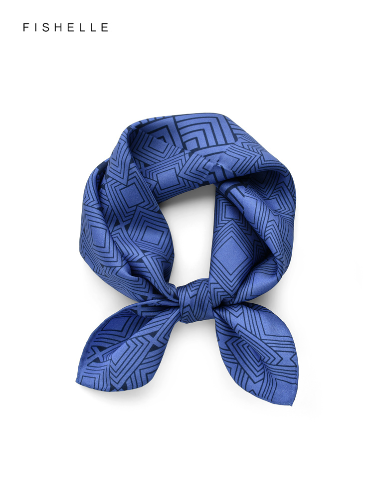 Geometric printed real silk tw - Face Scarf Mask recension och pris