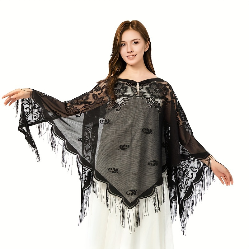 New Embroidery Lace Scarf Shaw - Stole Wedding Shawl recension och pris