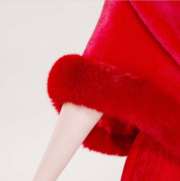 Red Bridal Wraps Winter Faux F - Stole Wedding Shawl recension och pris